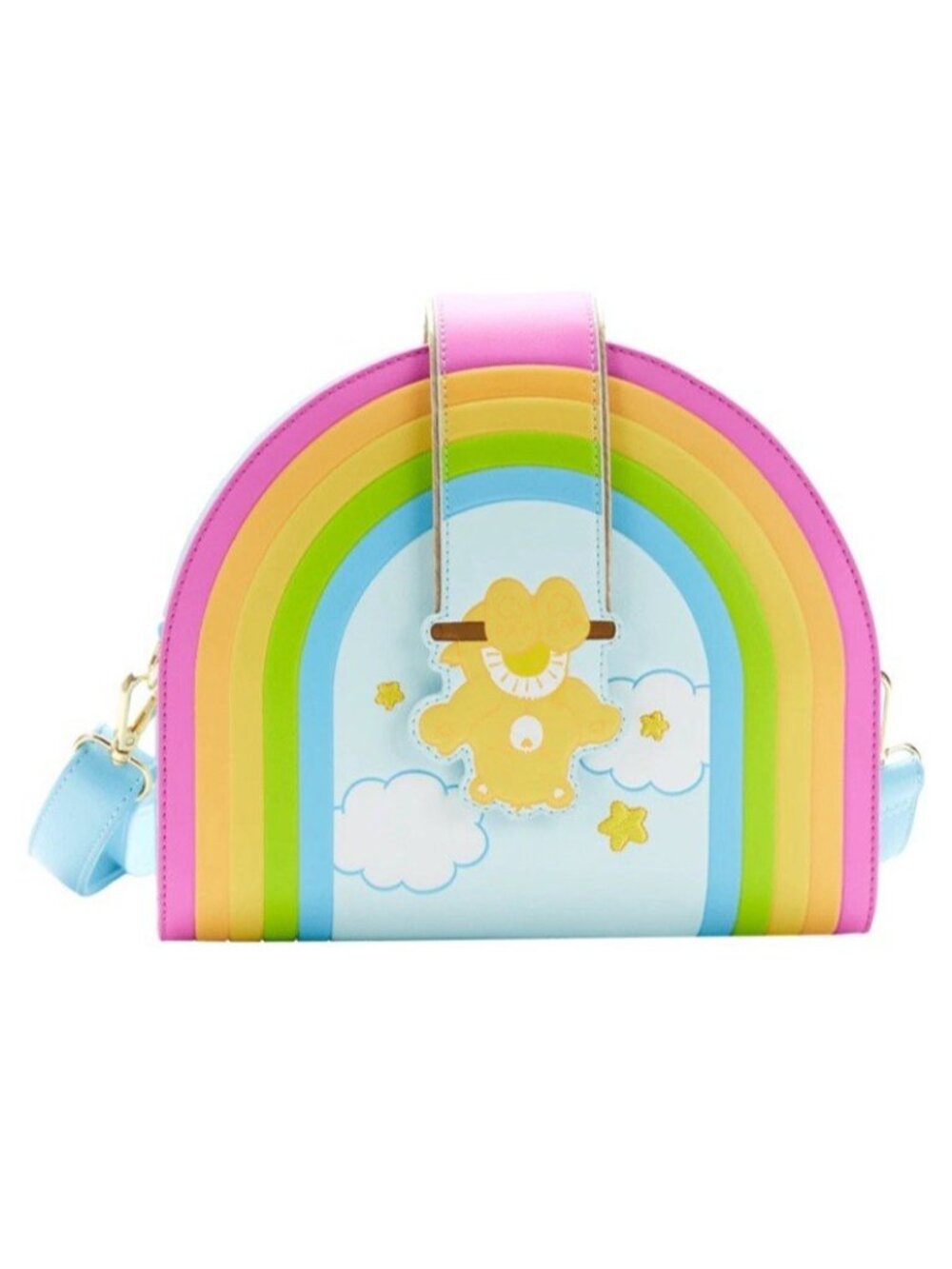 Loungefly Carebears Rainbow Swing Cross Body Bag Purse Yellow Care Bear NWT - Picture 4 of 7